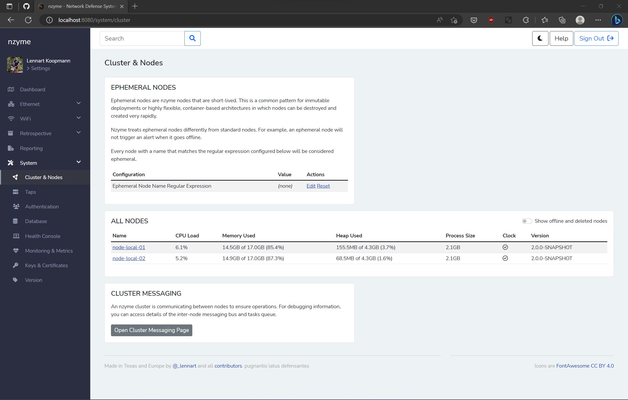 Cluster Overview Screenshot