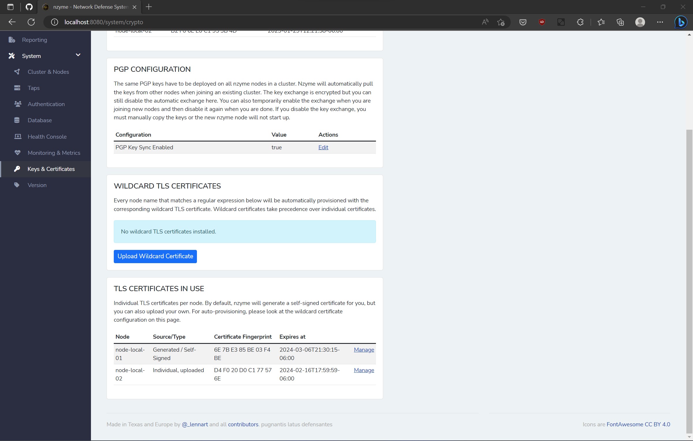 TLS Overview Screenshot