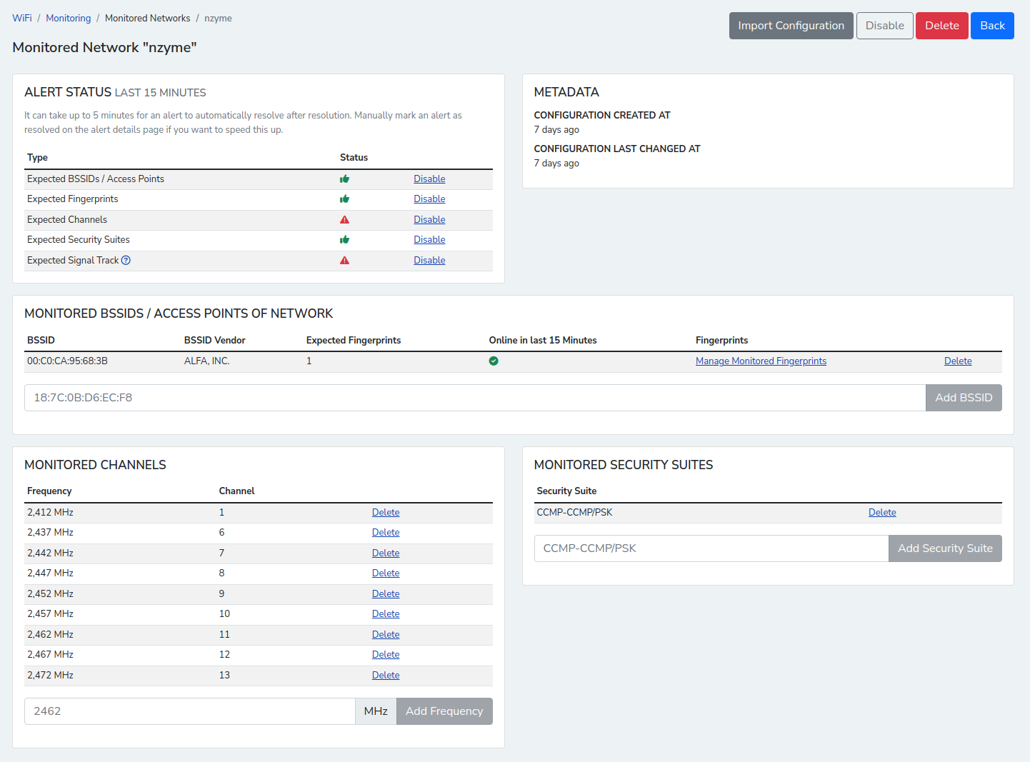 nzyme Web Interface Screenshot