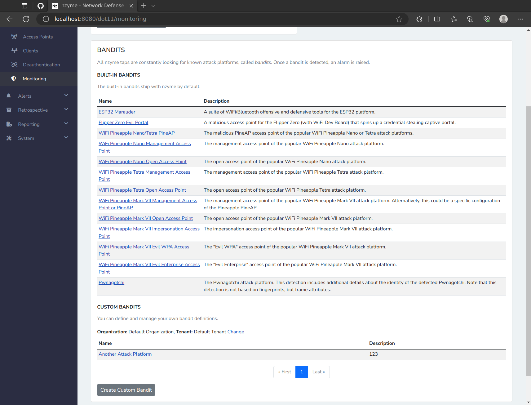 nzyme Web Interface Screenshot
