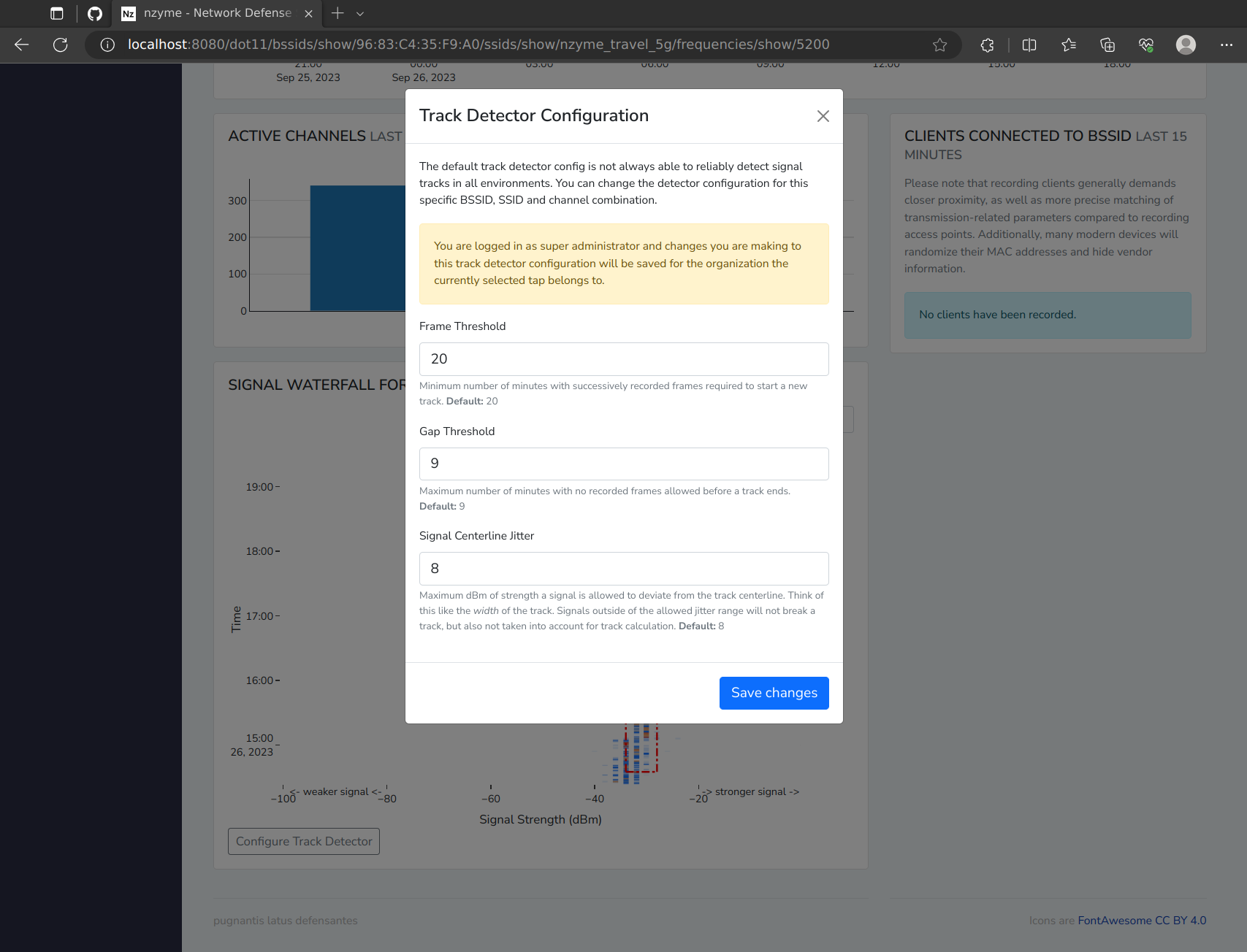 nzyme Web Interface Screenshot